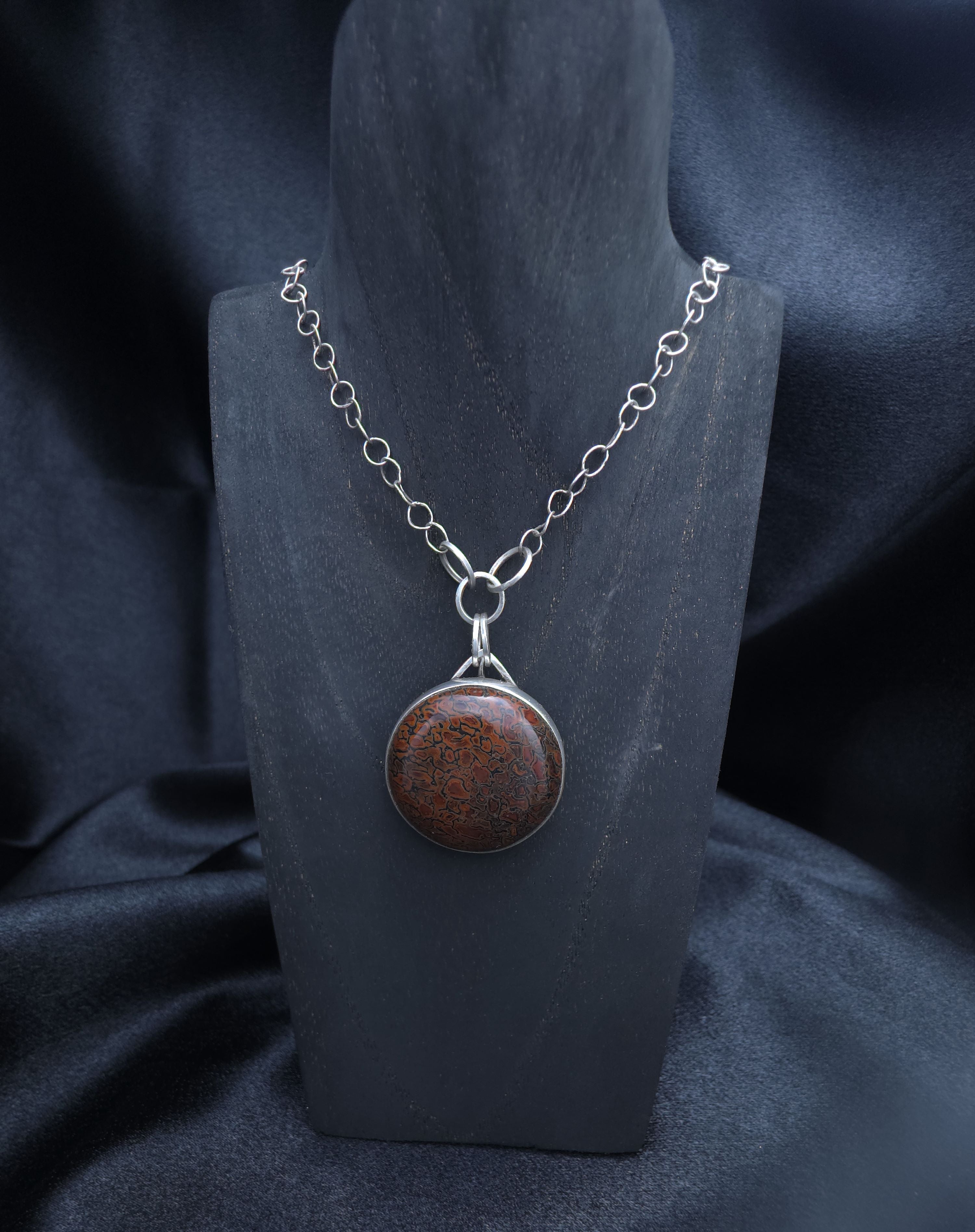 Dinosaur Bone set in Sterling Pendant