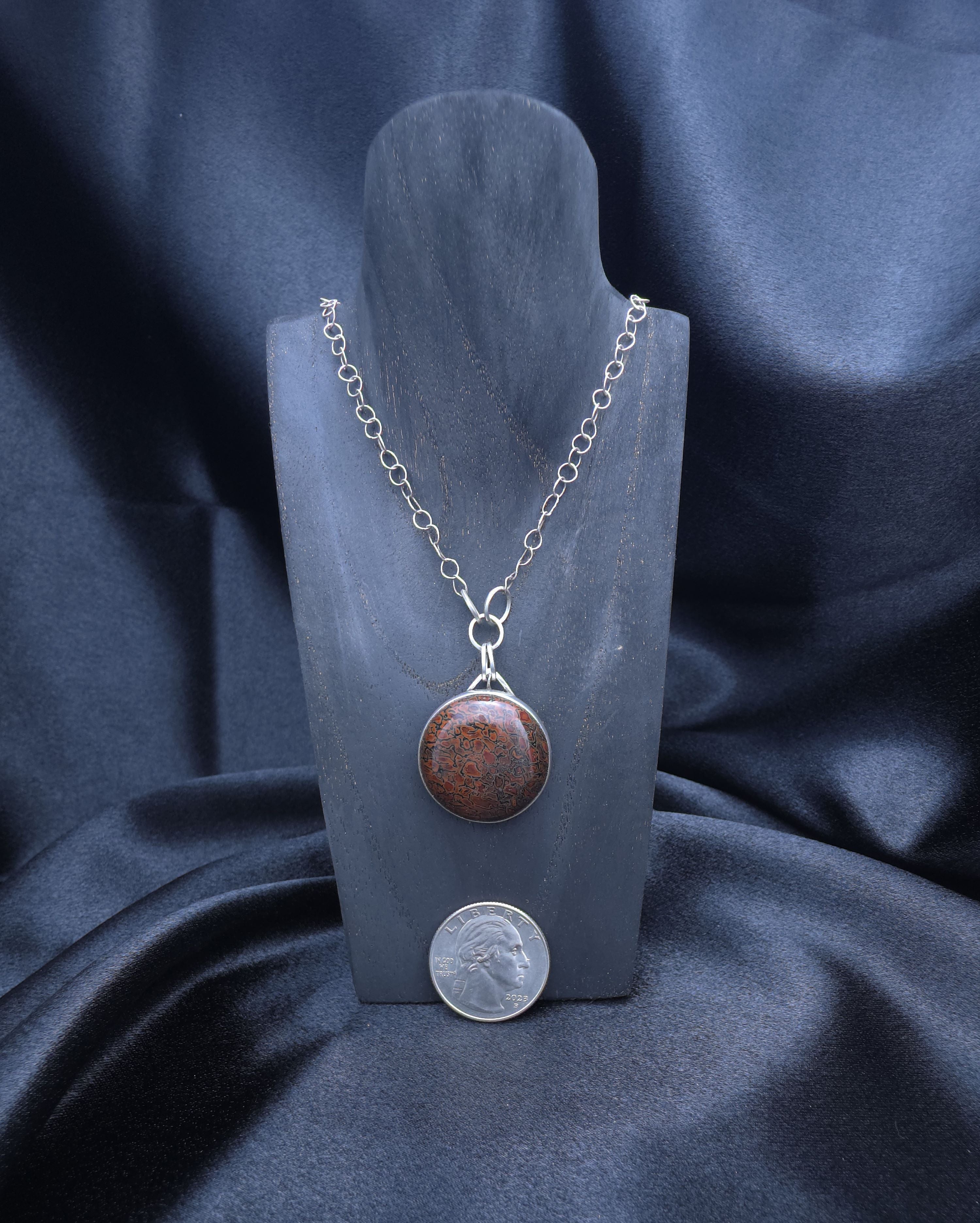 Dinosaur Bone set in Sterling Pendant