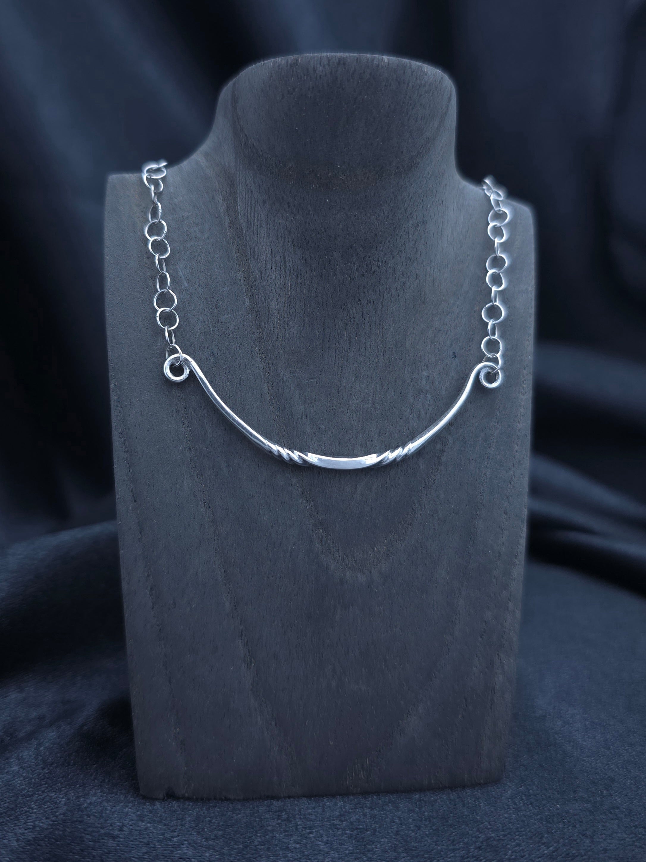 Simply twisted sterling silver necklace