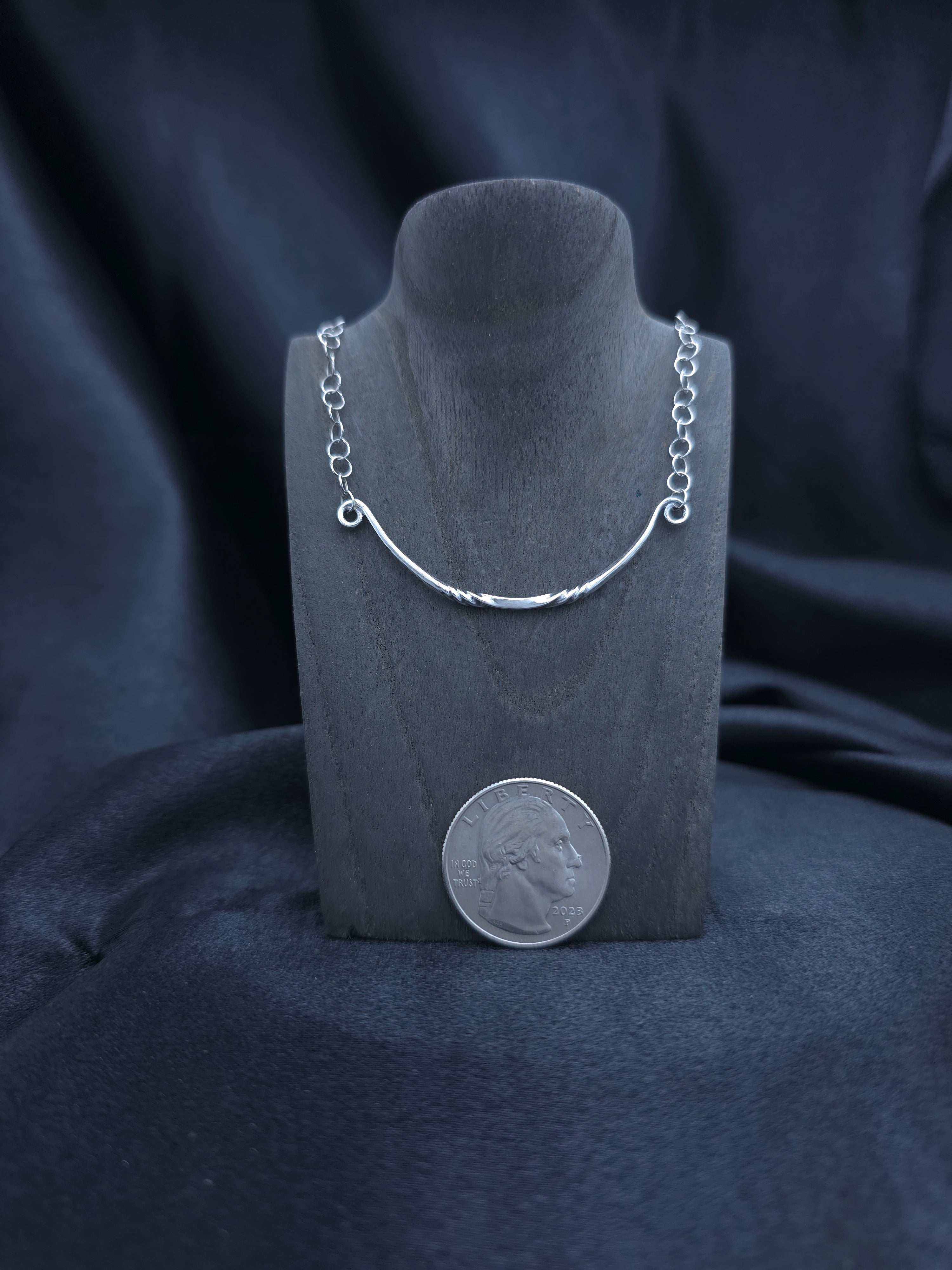 Simply twisted sterling silver necklace