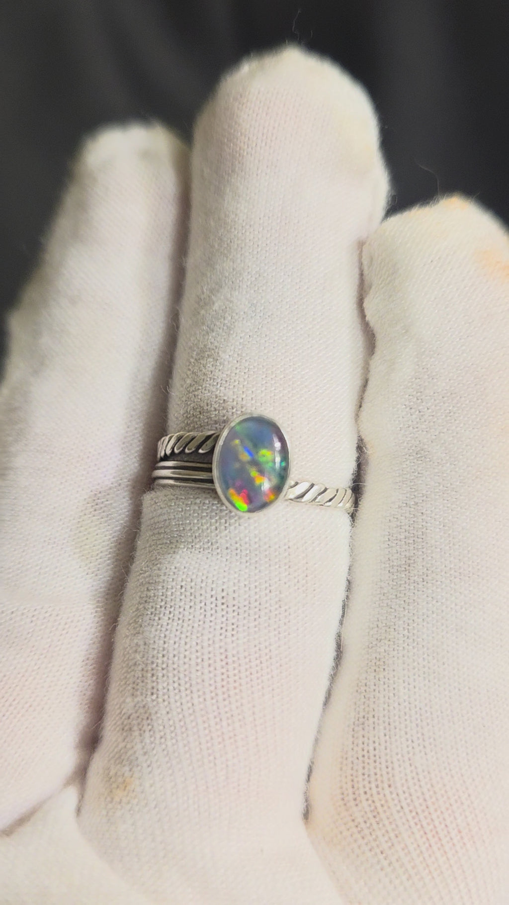 Australian opal set in sterling silver