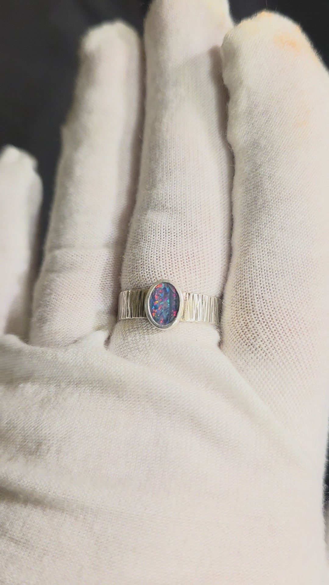 Australian opal in sterling silver