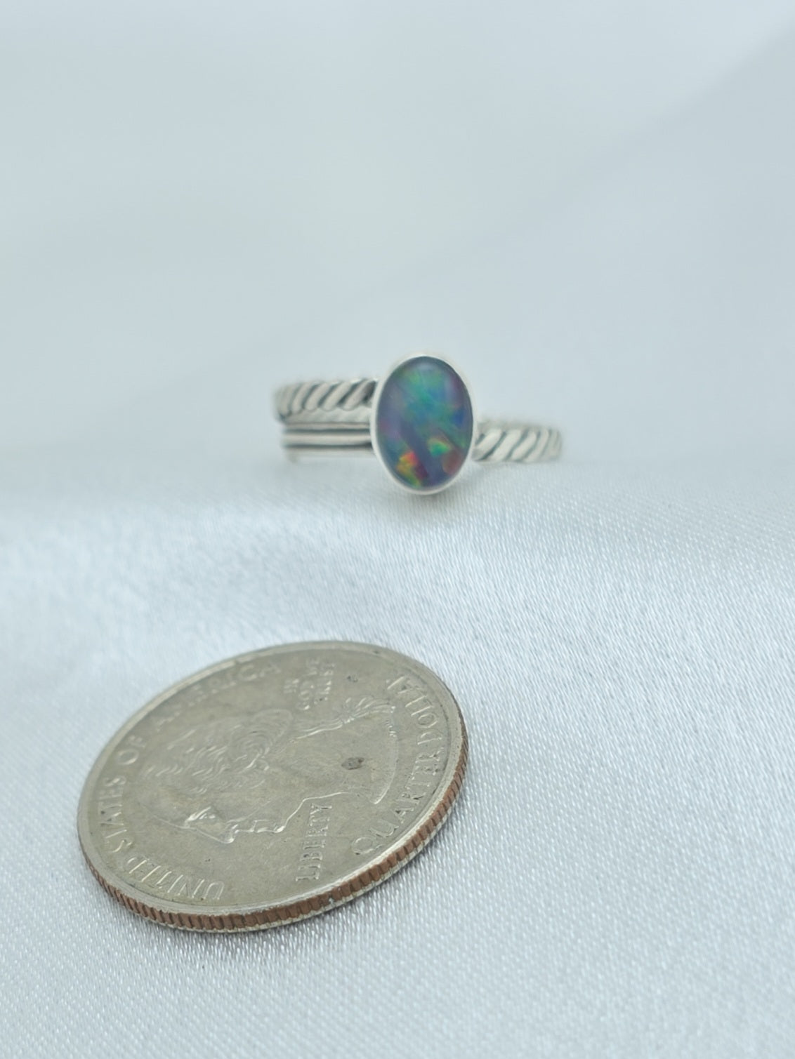 Australian opal set in sterling silver