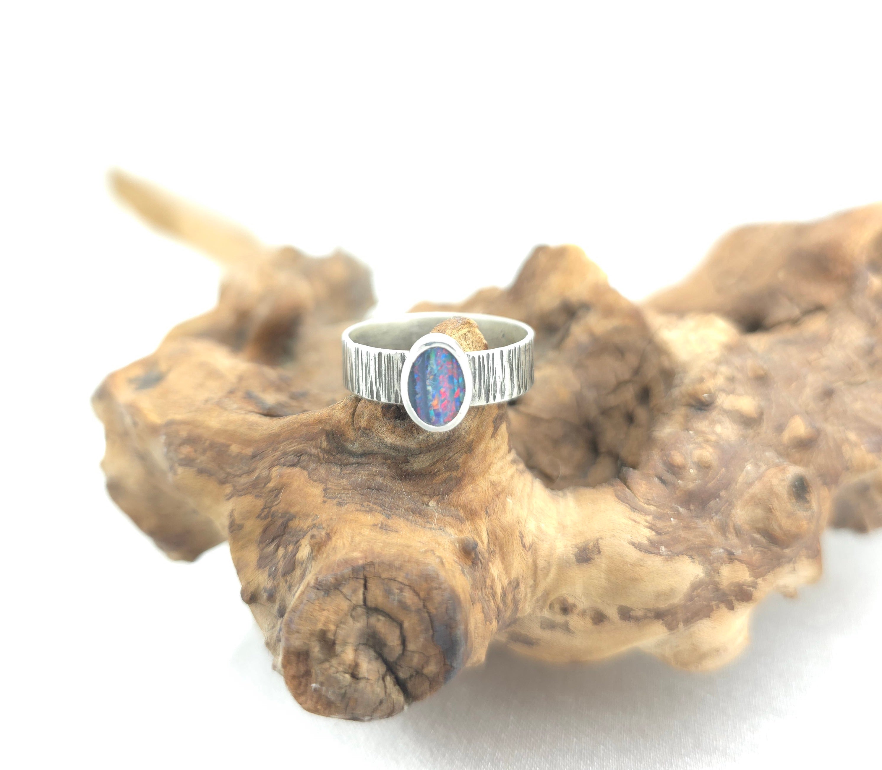 Australian opal in sterling silver