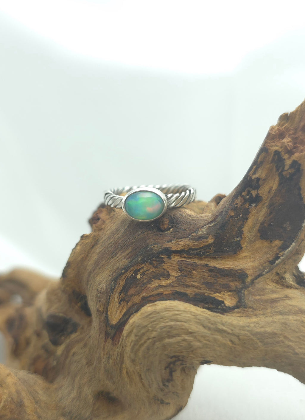 Ethiopian Welo opal ring in sterling silver